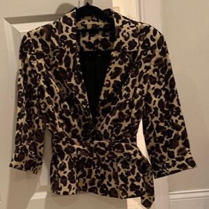 Elegant Leopard Print Women's Blazer